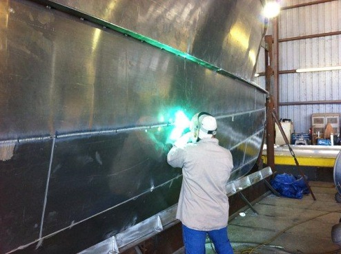 R/V Trident hull welding
